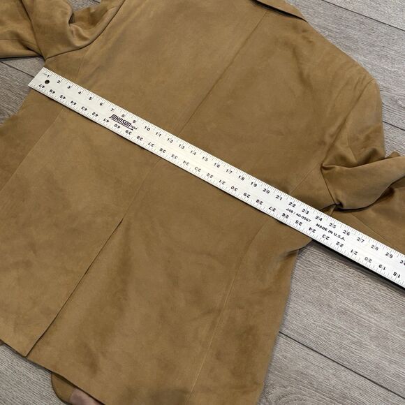 Chaps Ralph Lauren Mens Blazer Tan Faux Suede 2 Button Jacket Sport Coat 46R - Picture 6 of 6